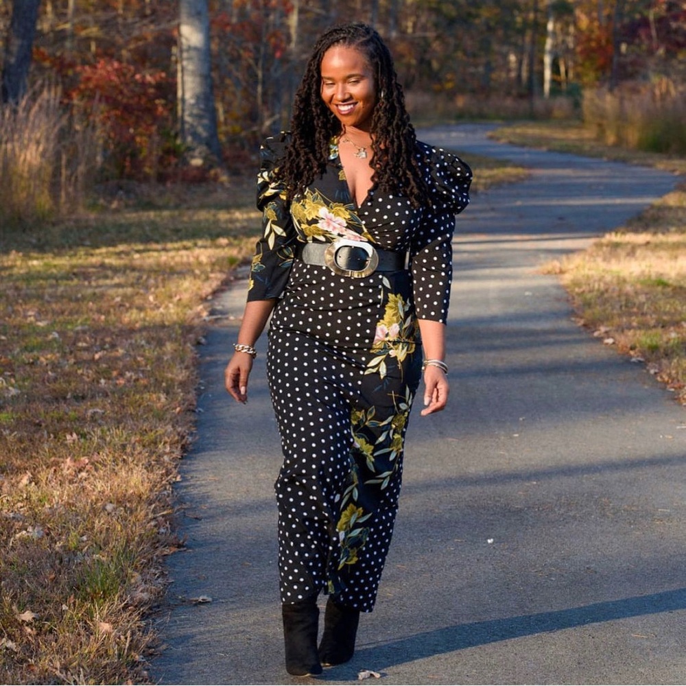 Polka Dot/ Floral Midi Dress